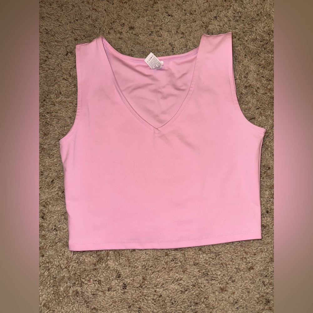 baby pink active wear top